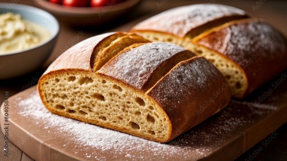  Deliciously baked bread ready to be savored