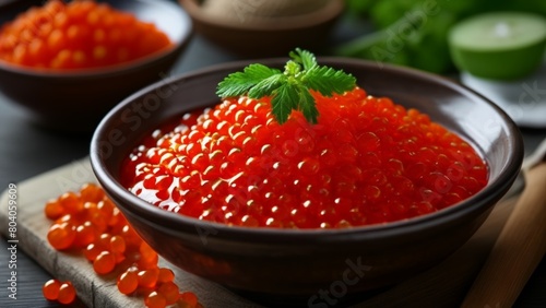  Freshly harvested salmon roe ready to be savored photo