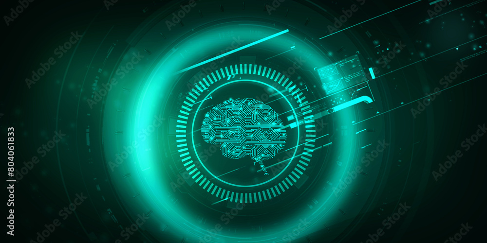 2d illustration Concept of thinking, background with brain, Abstract Artificial intelligence. Technology web background 2d illustration Concept of thinking, background with brain, Abstract Artificial intelligence. Technology web background
