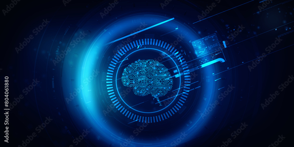 2d illustration Concept of thinking, background with brain, Abstract ...