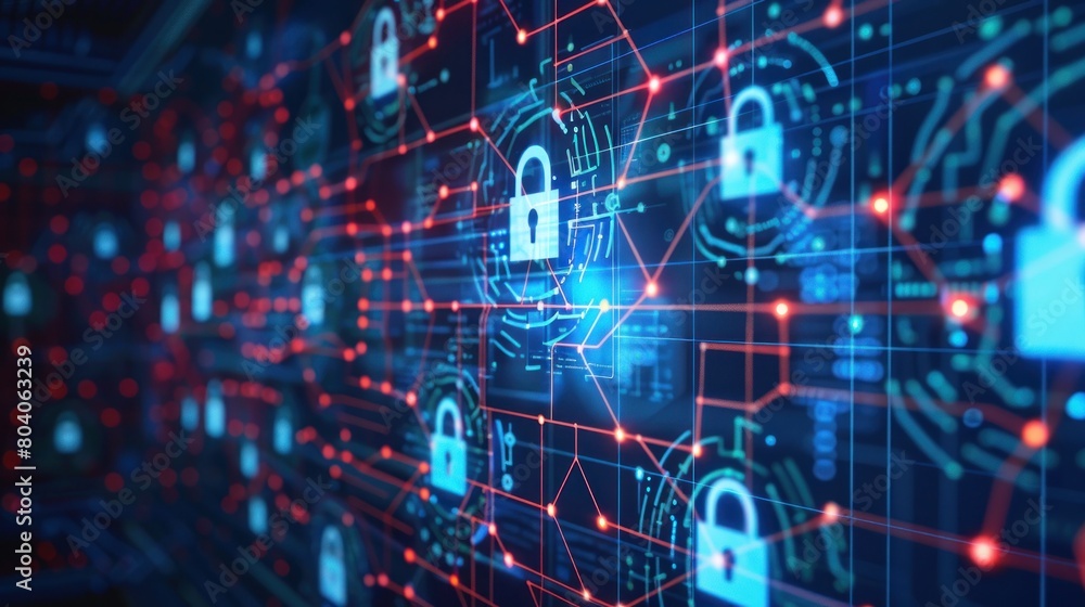 background digital security network background digital security network