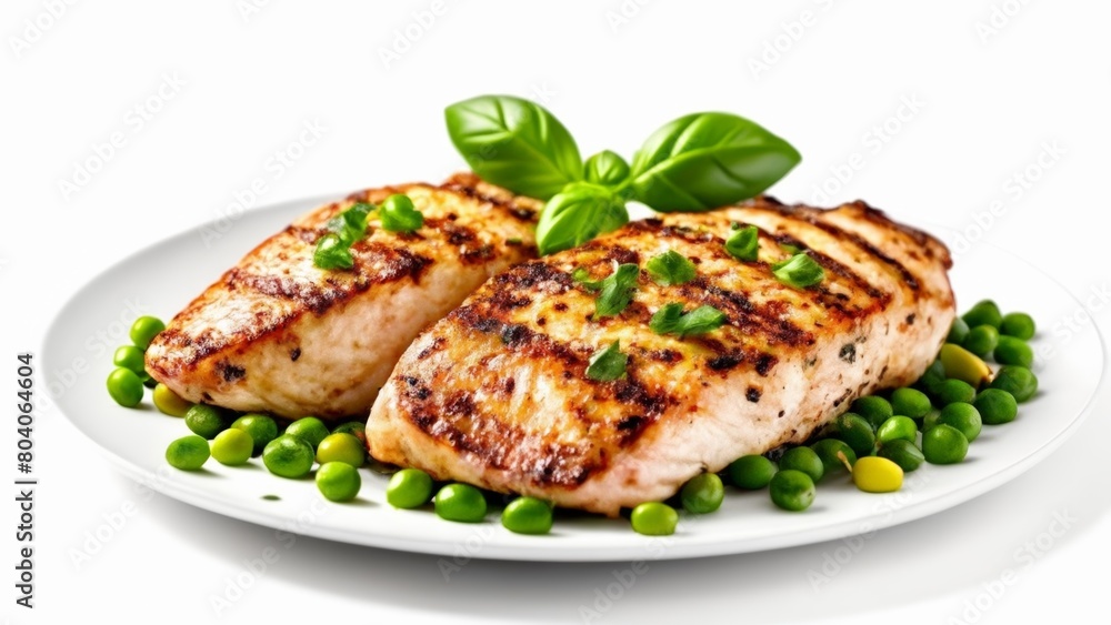  Delicious grilled fish with peas and basil ready to be savored