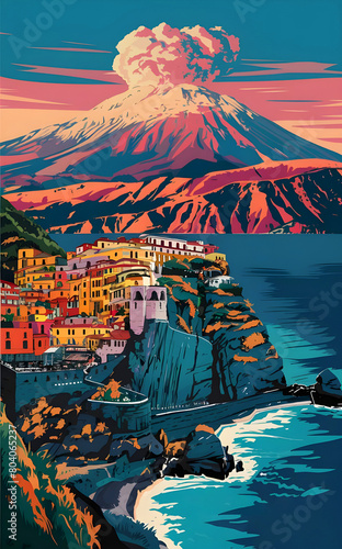 Sicily, Italy Travel Poster design