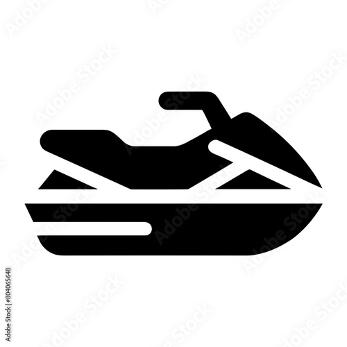 Jet Ski Monochrome Vector Icon