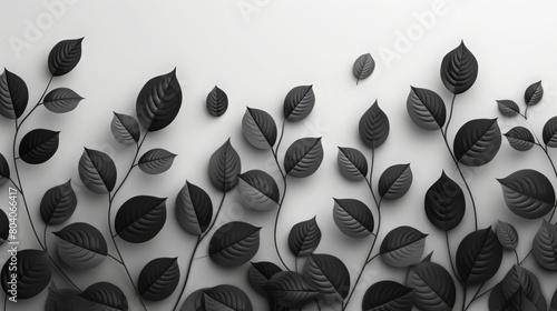 Abstract graphic tamplates design of leaves, AI generated photo