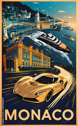 Monaco Travel Poster design | Grand Prix | Racing