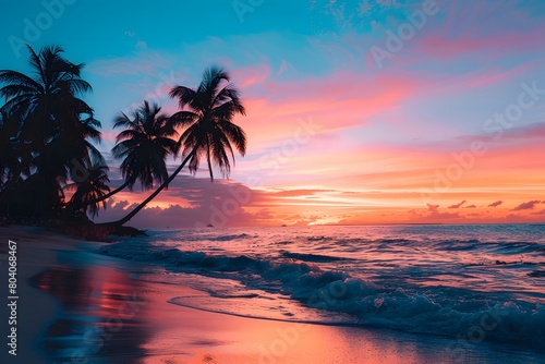 sunset on the beach © Nature creative