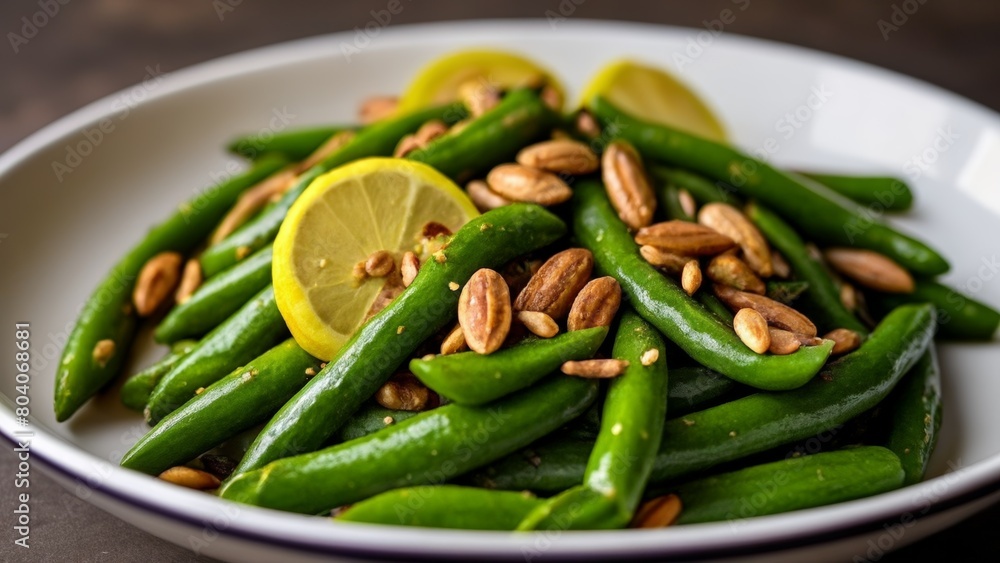 Fresh and zesty green beans with lemon and almonds Fresh and zesty green beans with lemon and almonds