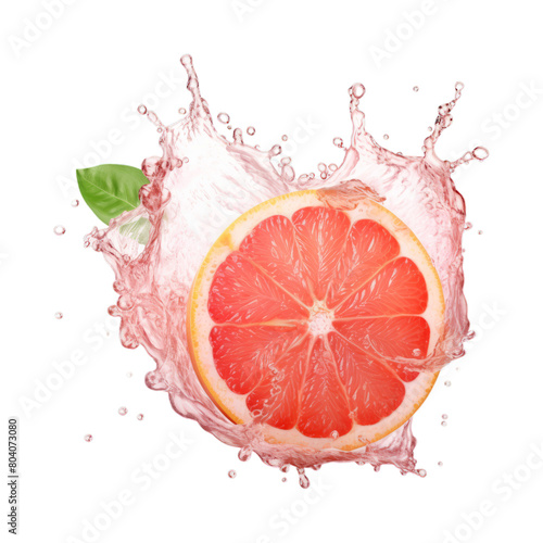 Grapefruit Juice Splash isolated on transparent png background. Generative ai