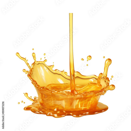 Honey Splash isolated on transparent png background. Generative ai