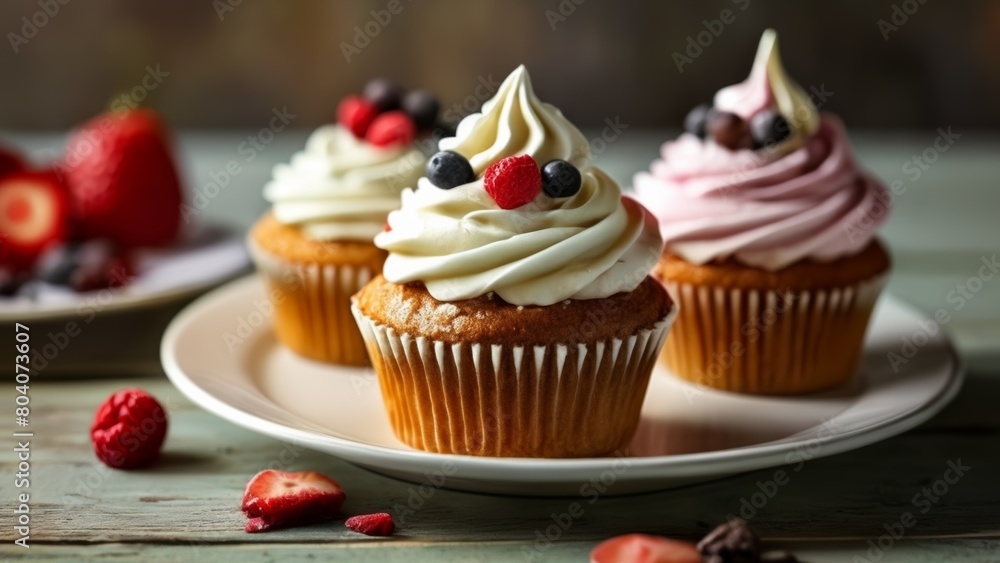 Deliciously decorated cupcakes ready to be enjoyed Deliciously decorated cupcakes ready to be enjoyed