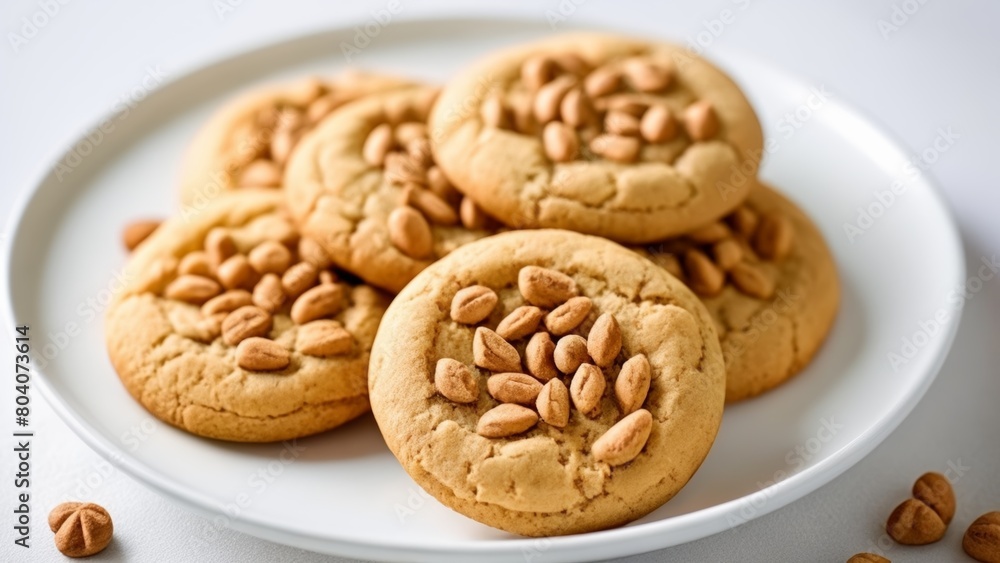 Deliciously baked cookies with nuts ready to enjoy Deliciously baked cookies with nuts ready to enjoy