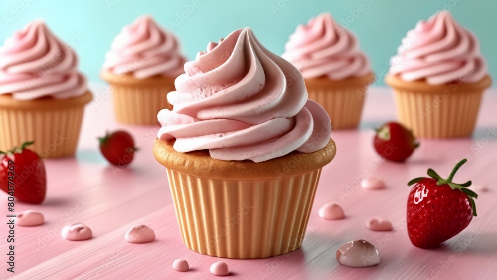  Deliciously tempting strawberry cupcakes with whipped cream