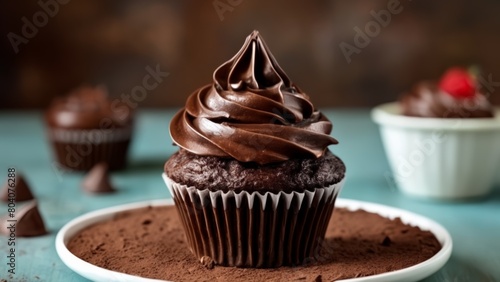  Delicious chocolate cupcakes with a tempting swirl of frosting