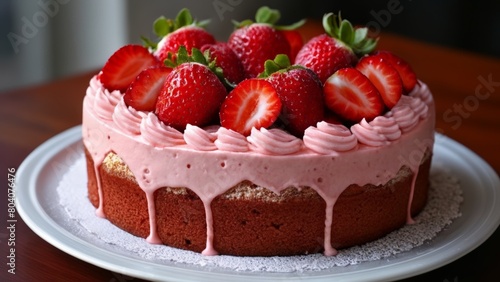  Deliciously decadent strawberry cake ready to be savored