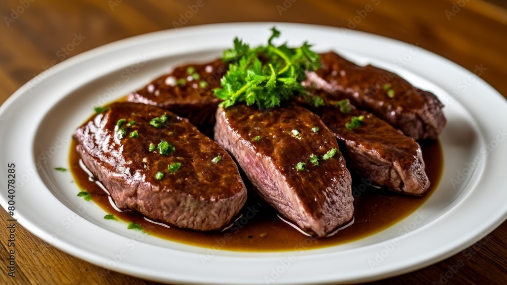 Deliciously grilled steak ready to be savored Deliciously grilled steak ready to be savored