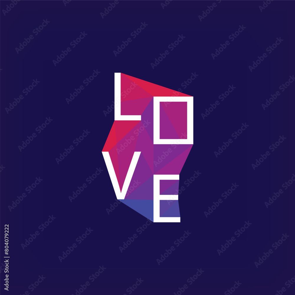 Creative LOVE lettering sign logo. Uniquely designed color transitions. Perspective lettering logo template vector. Creative LOVE lettering sign logo. Uniquely designed color transitions. Perspective lettering logo template vector.