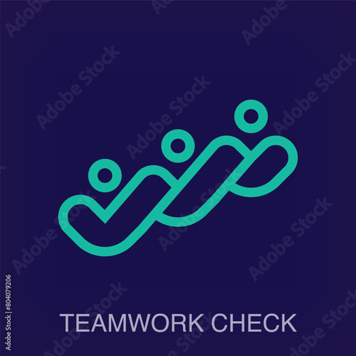 Creative teamwork check logo. Company and workplace logo template vector.