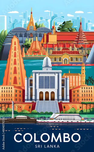 Colombo, Sri Lanka Travel Poster design