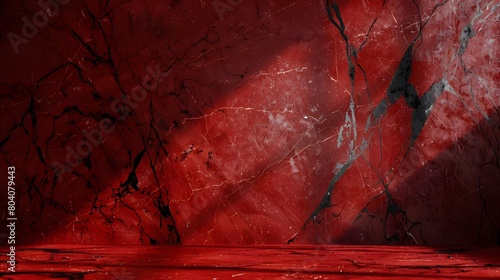 red and black marble with shadows. abstract background for product presentation photo
