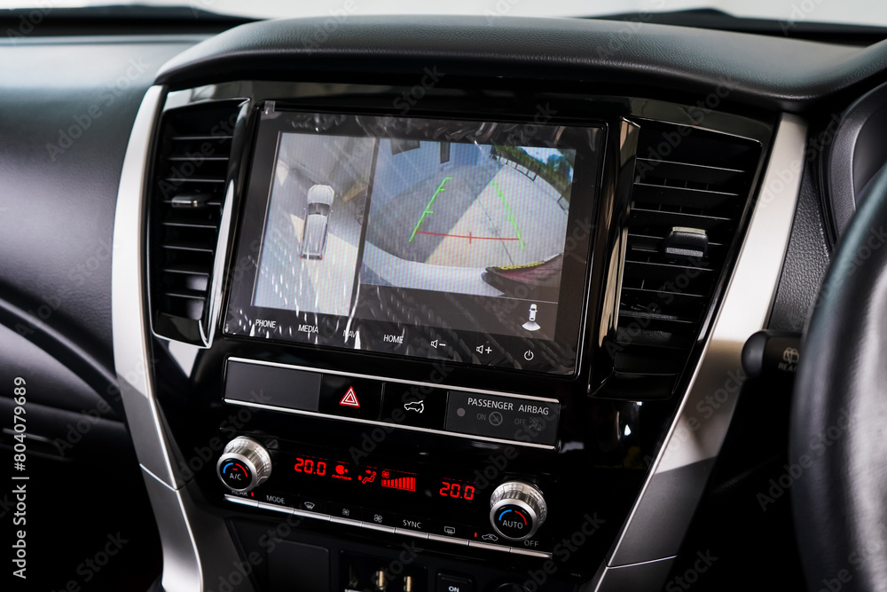 Rear view monitor for reversing system Car display and rear view camera parking assistant car navigation. Rear view monitor for reversing system Car display and rear view camera parking assistant car navigation.