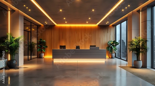 Wallpaper Mural Modern Office Lobby with Minimalist Design and Clean Lines Torontodigital.ca