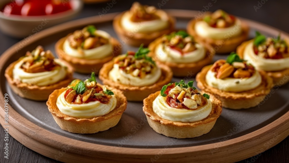 Deliciously decorated mini pies ready to be savored Deliciously decorated mini pies ready to be savored