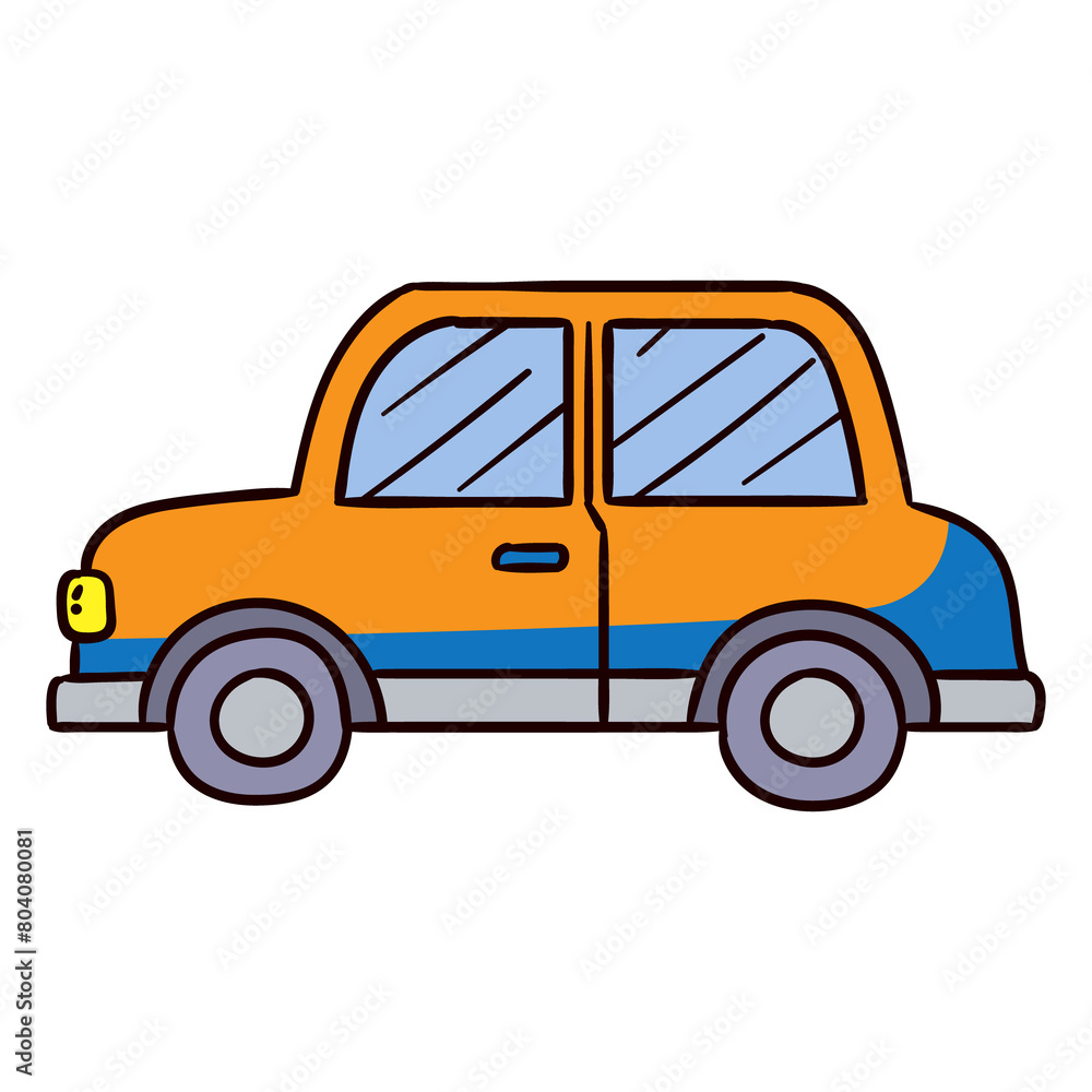 Cartoon Car, Cartoon car sedan illustration, Sport car 