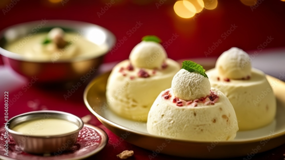 Delicious dessert trio ready to be savored Delicious dessert trio ready to be savored