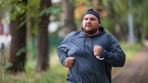 An overweight man worked hard to shed pounds and become a fit athlete. He started running and achieved an incredible body transformation, going from obese to fit.
