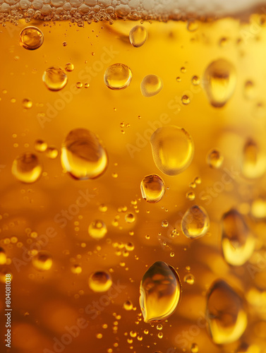 Texture in dettaglio di bicchiere di birra fresca con gocce photo
