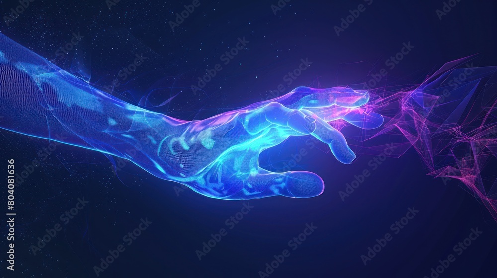 Abstract background hand touch digital