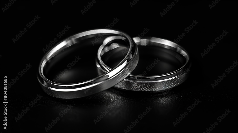closeup two wedding silver rings. copy space for text. closeup two wedding silver rings. copy space for text.