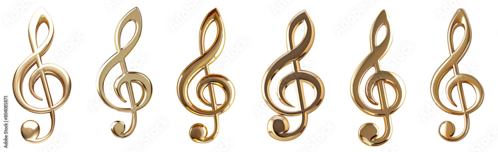 Gold music note isolated on white Gold music note isolated on white