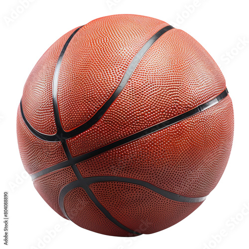 Basketball isolated on a white background as a sports and fitness symbol of a team leisure activity playing with a leather ball dribbling and passing in competition tournaments. photo