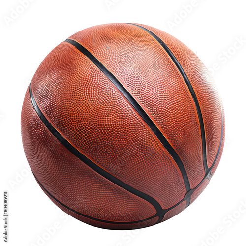 Basketball isolated on a white background as a sports and fitness symbol of a team leisure activity playing with a leather ball dribbling and passing in competition tournaments. © Ziyon