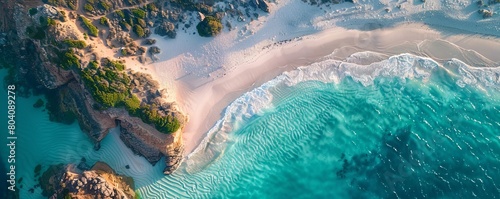 Aerial view of Wharton Beach, Esperance, Western Australia. photo