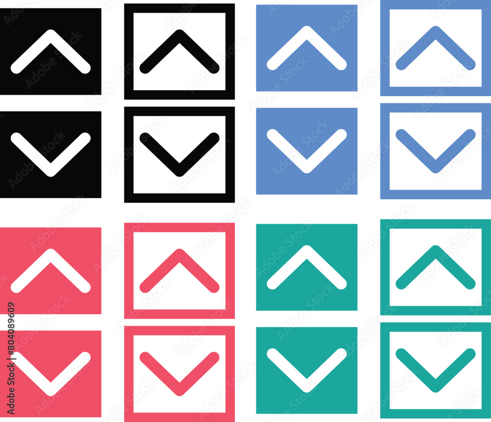 Down and up buttons icon. Elevator sign. Two arrow symbol. Opposite logo. flat style. Down and up buttons icon. Elevator sign. Two arrow symbol. Opposite logo. flat style.