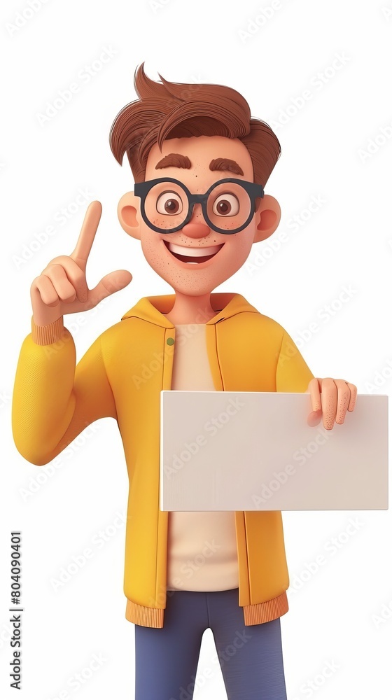 Character holding a cardboard with copy space Character holding a cardboard with copy space