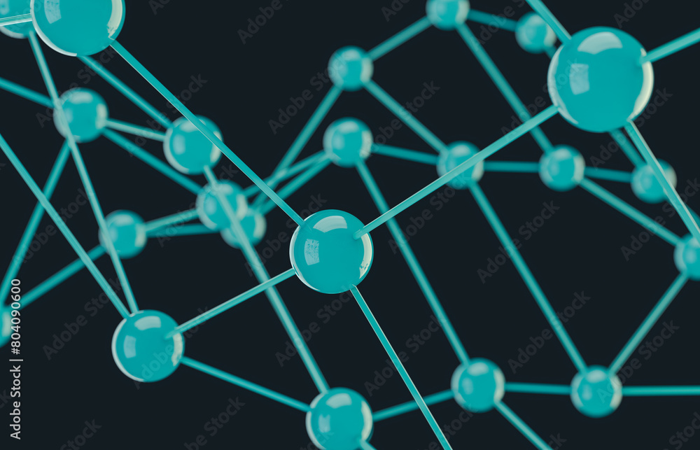 Abstract Green technology background with connected dots. biotech. 3d rendering Abstract Green technology background with connected dots. biotech. 3d rendering