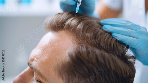 Hair loss can be treated with surgery. A man with hair loss received a hair transplant. The surgery was successful and the man's hair grew back.