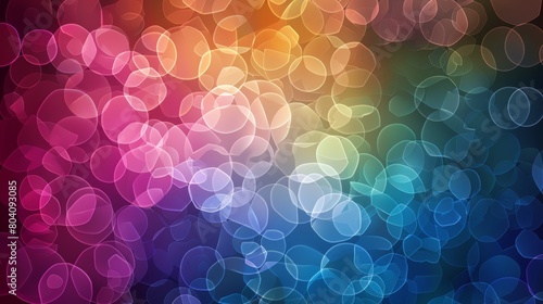 A modern background with rainbow circles in various colors.