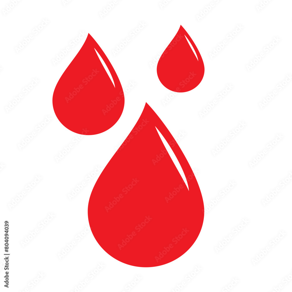 Fototapeta premium Vector illustration of red drops on transparent background