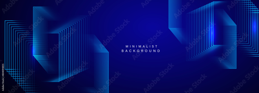 Fototapeta premium Abstract blue modern background with dynamic geometric shapes. 