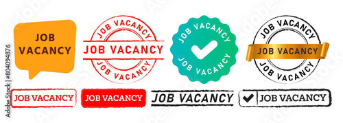 job vacancy rectangle stamp and speech bubble sign for announce opportunity hiring recruiting