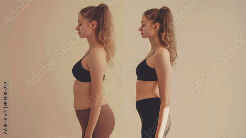 Woman before and after weight loss © Mehran