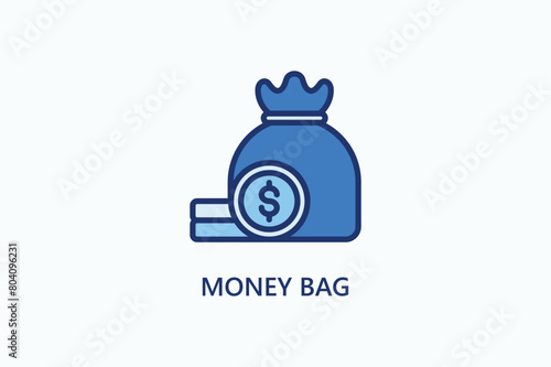Money bag vector, icon or logo sign symbol illustration 
