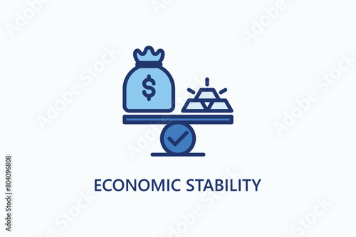 Economic Stability vector, icon or logo sign symbol illustration 
