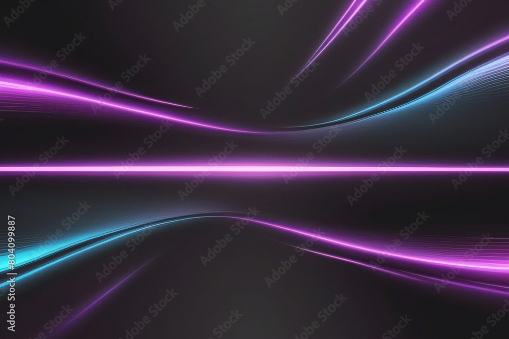 Abstrakter futuristischer Hintergrund mit rosa-blau leuchtenden Neon-Bewegungen mit hoher Geschwindigkeit, fließenden, geschwungenen Wellenlinien und Bokeh-Lichtern. Abstrakter futuristischer Hintergrund mit rosa-blau leuchtenden Neon-Bewegungen mit hoher Geschwindigkeit, fließenden, geschwungenen Wellenlinien und Bokeh-Lichtern.