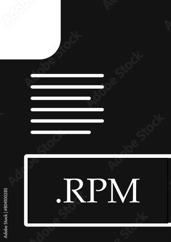 RPM File format Icon Black fill with symbol